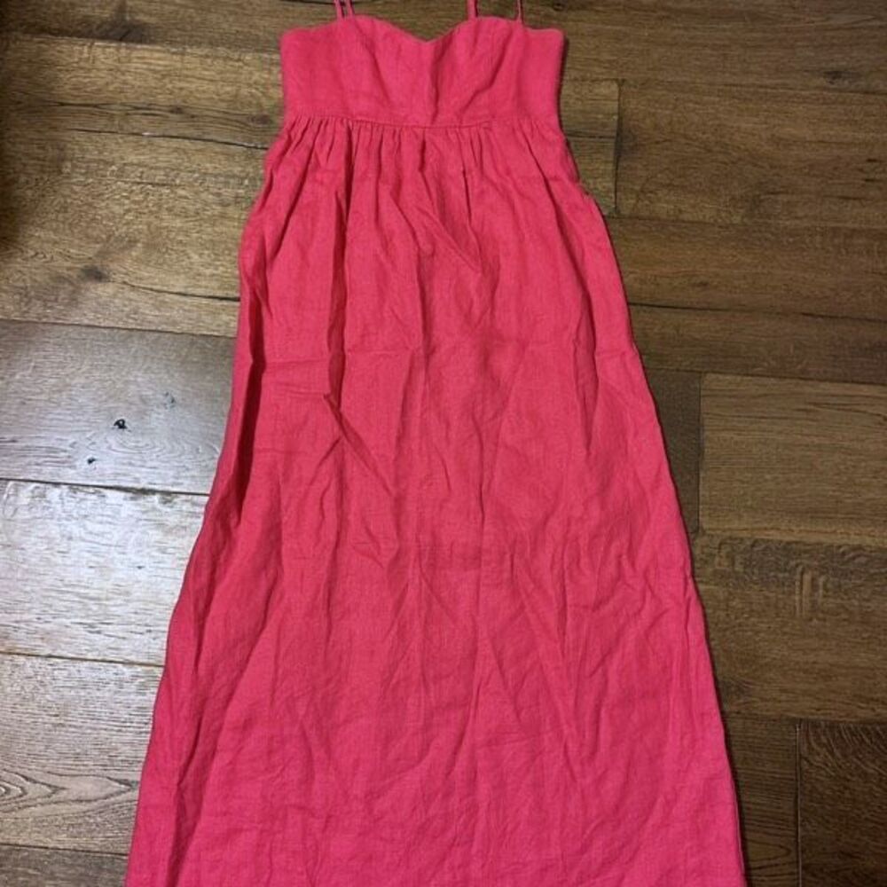 Reformation pink linen midi dress 2